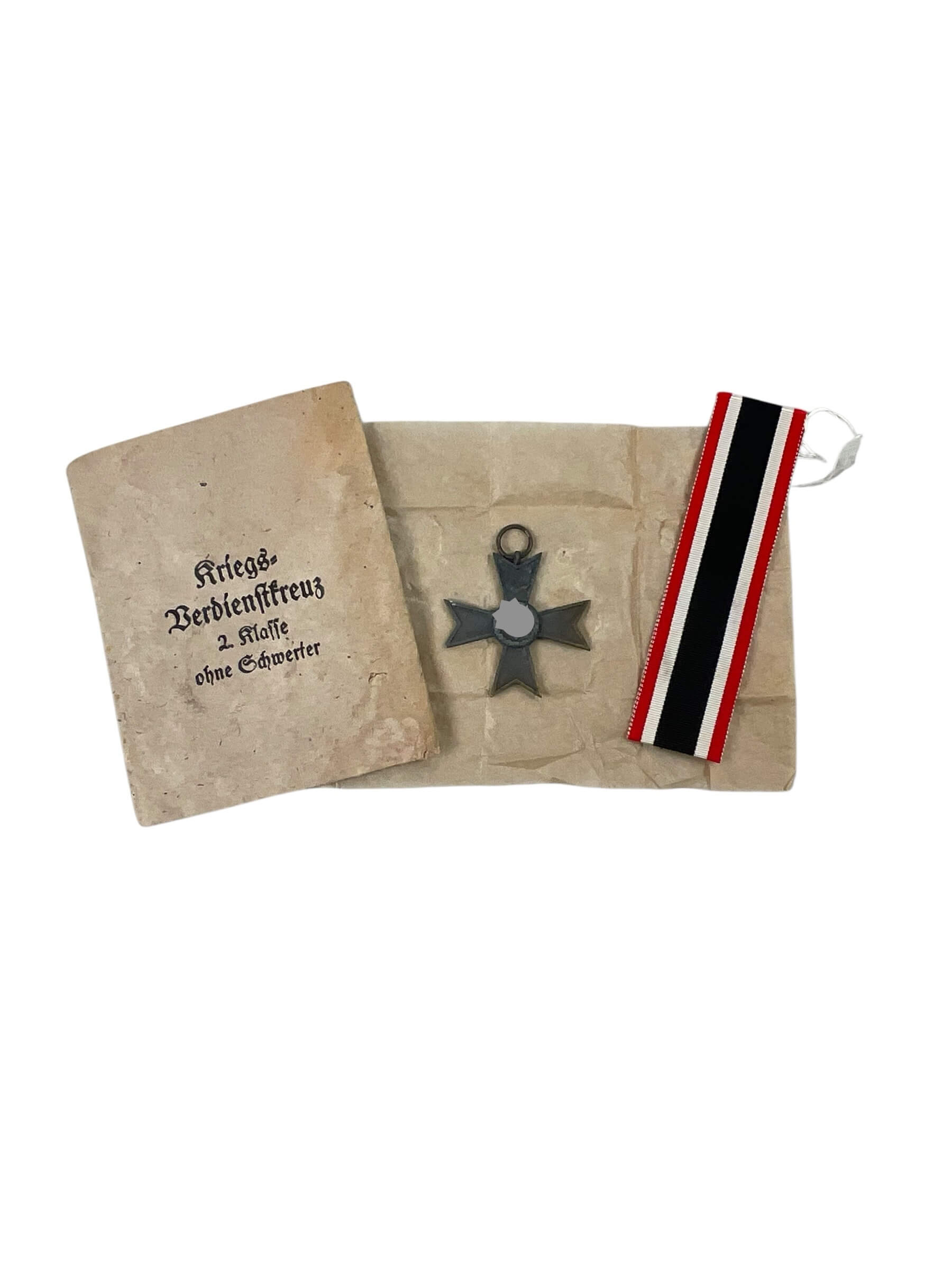 WW2 German War Merit Cross Without Swords In Packet of Issue WW2 German War Merit Cross Without Swords In Packet of Issue