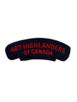 WW2 Canadian 48th Highlanders of Canada Canvas Shoulder Title Insignia Single