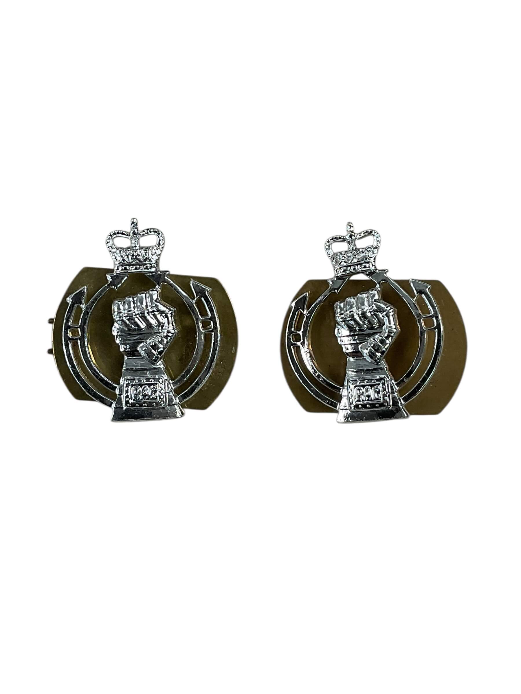 British Royal Armoured Corps Staybright Collars Insignia Pair British Royal Armoured Corps Staybright Collars Insignia Pair