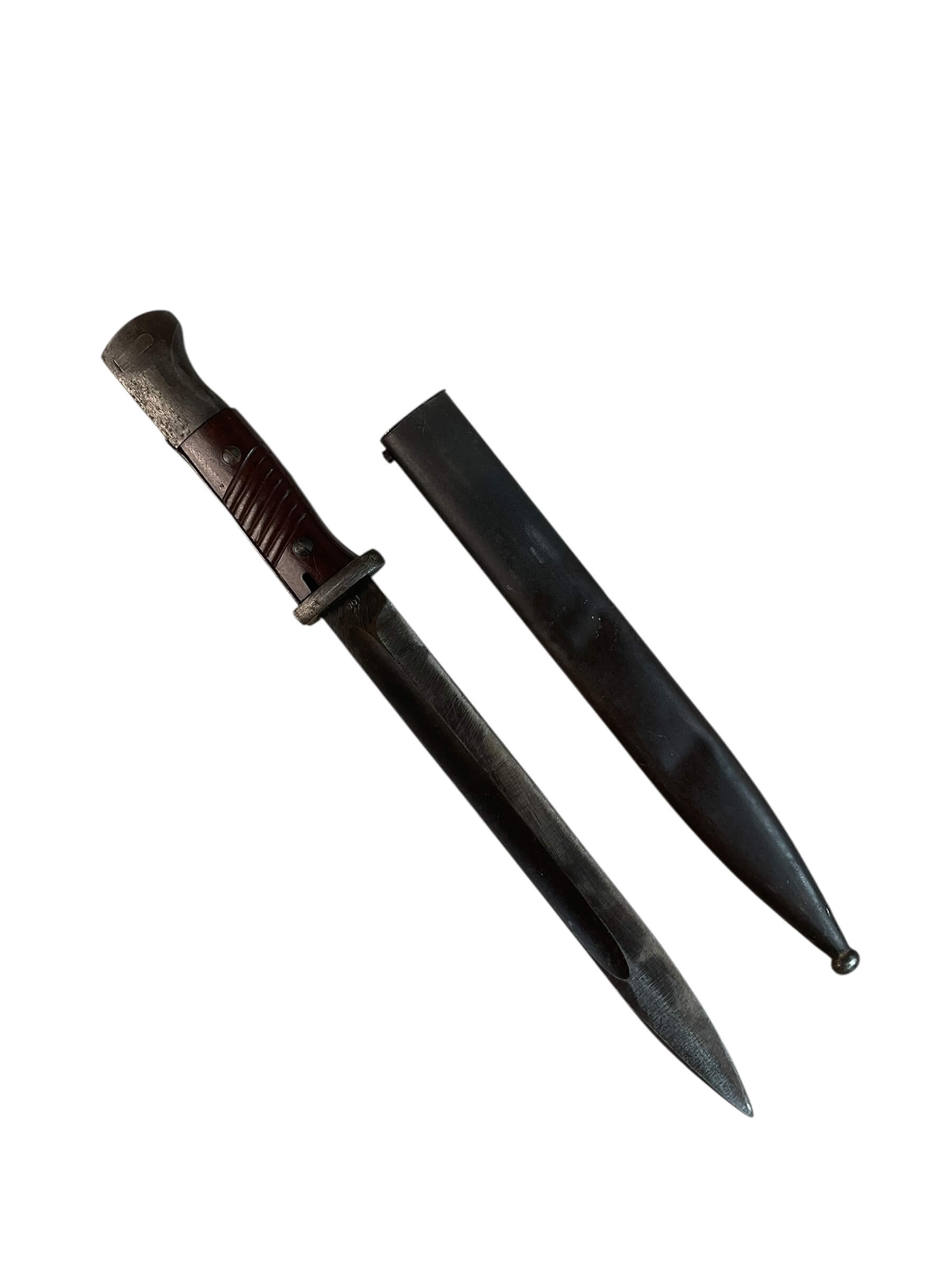 WW2 German K98 Bayonet With Scabbard Matching Numbers Dated 1944 WW2 German K98 Bayonet With Scabbard Matching Numbers Dated 1944