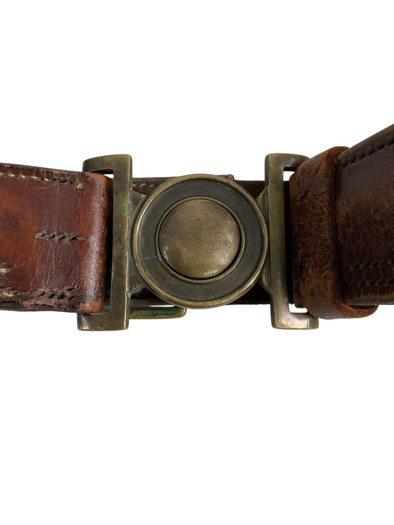 British Army Brown Leather Belt With Buckle British Army Brown Leather Belt With Buckle