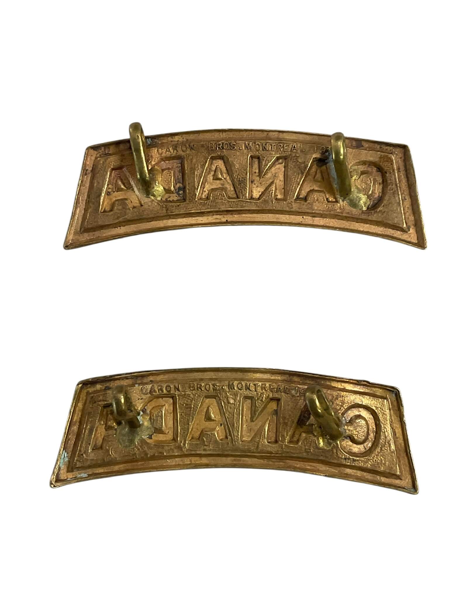WW1 Canadian CEF CANADA Other Ranks Dated 1916 Shoulder Titles Insignia Pair WW1 Canadian CEF CANADA Other Ranks Dated 1916 Shoulder Titles Insignia Pair