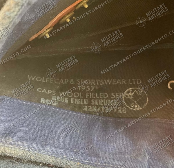 Canadian RCAF Wedge Cap 1957 Dated Size 7 1/4 - Military Antiques Toronto