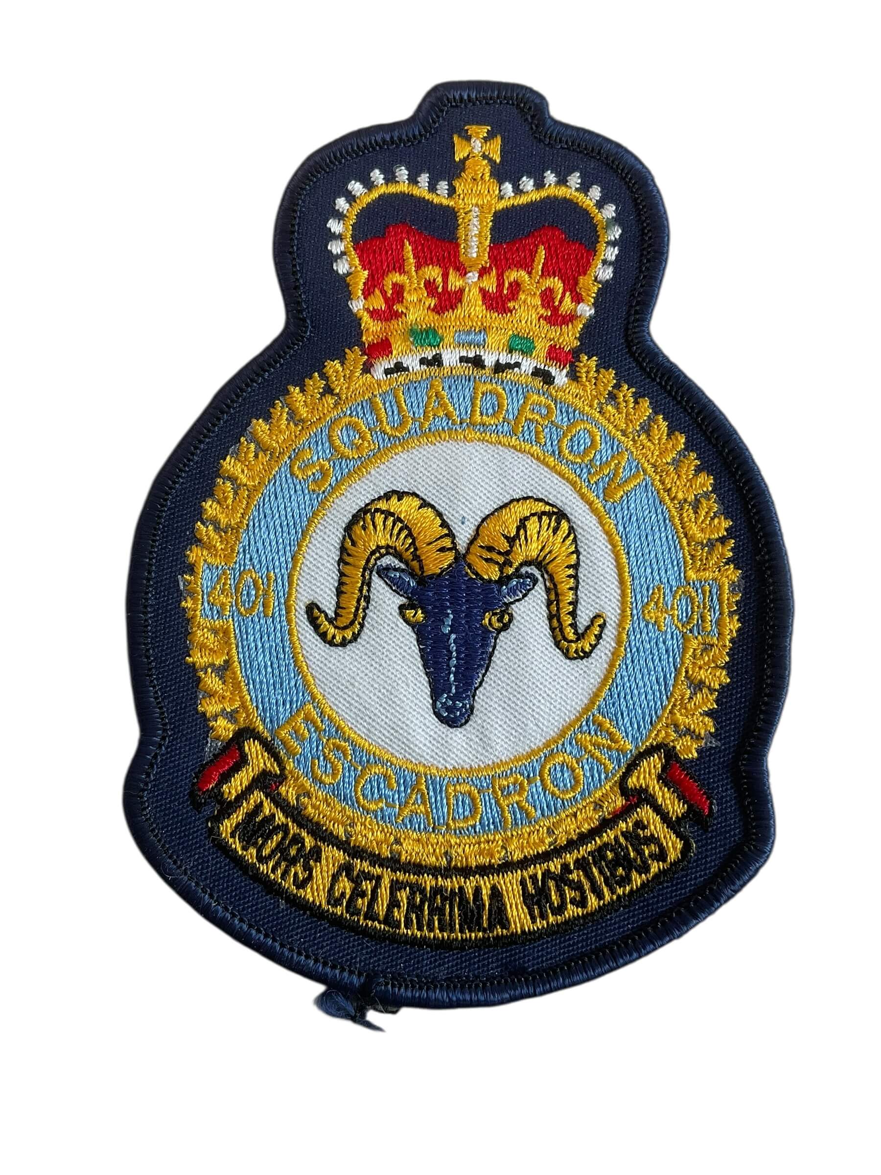 Canadian Forces RCAF 401 Squadron Heraldic Colour Crest Patch Vintage Canadian Forces RCAF 401 Squadron Heraldic Colour Crest Patch Vintage