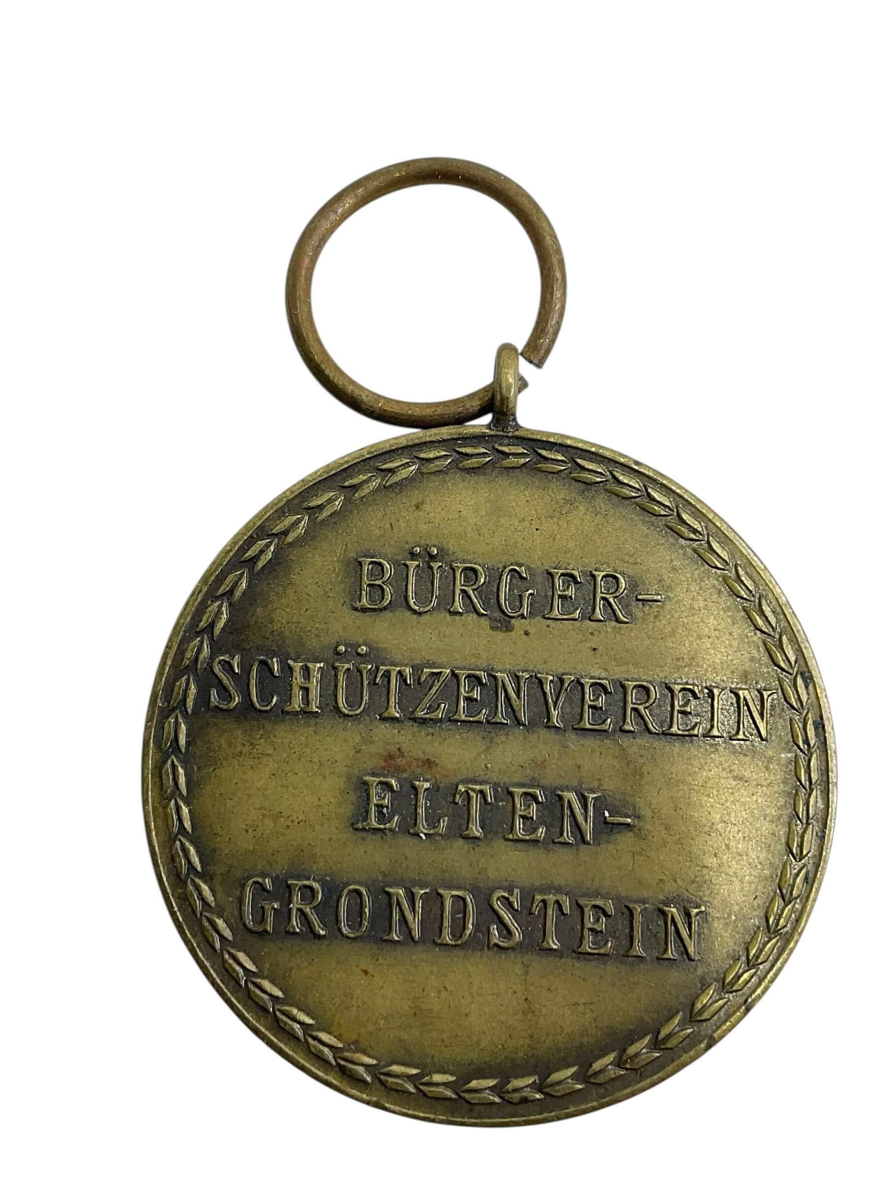 German Elten-Grondstein Citizens Shooting Association Medal Full Size German Elten-Grondstein Citizens Shooting Association Medal Full Size