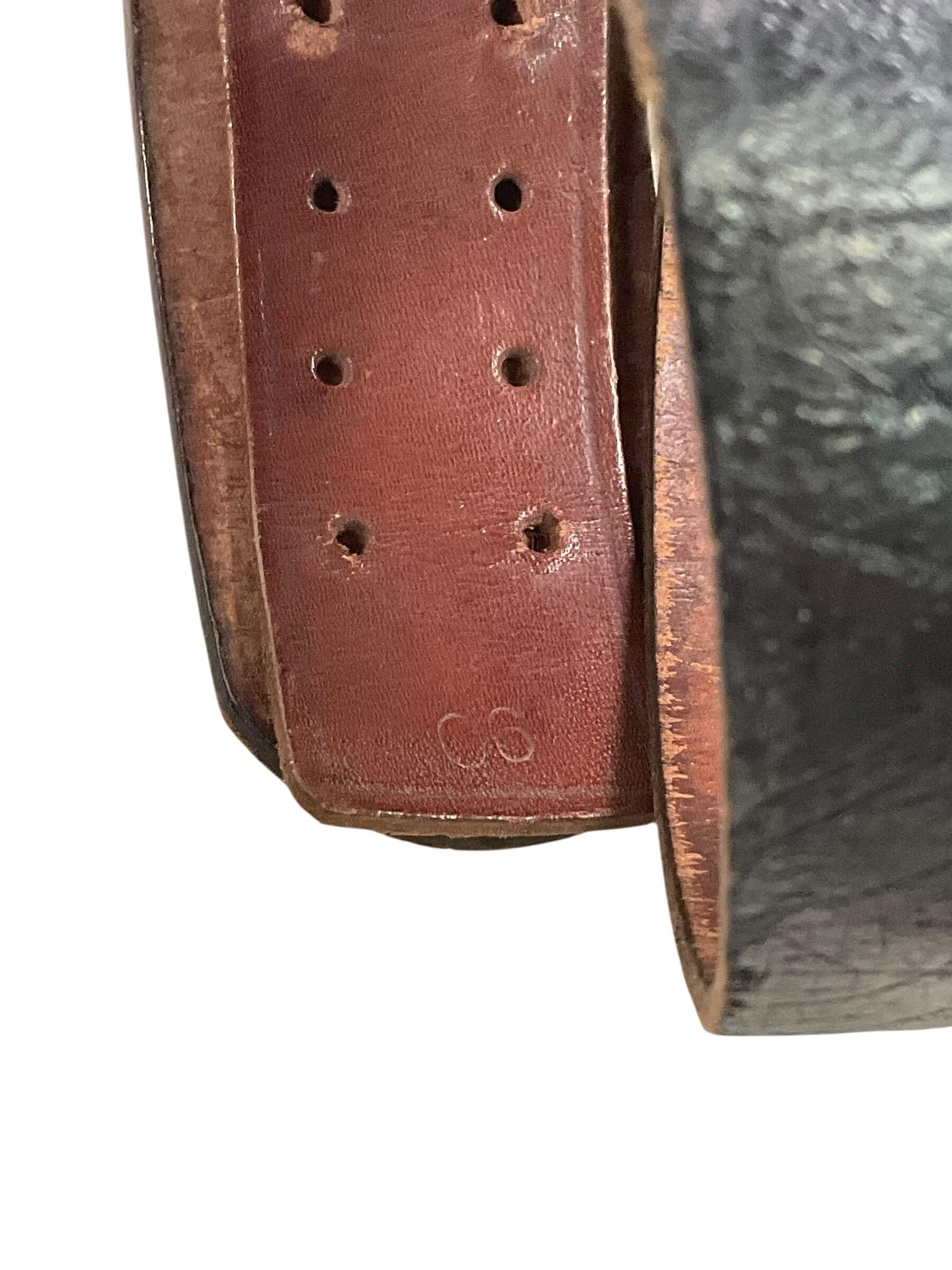 WW2 German Black Leather Equipment Belt Large Size 100cm WW2 German Black Leather Equipment Belt Large Size 100cm