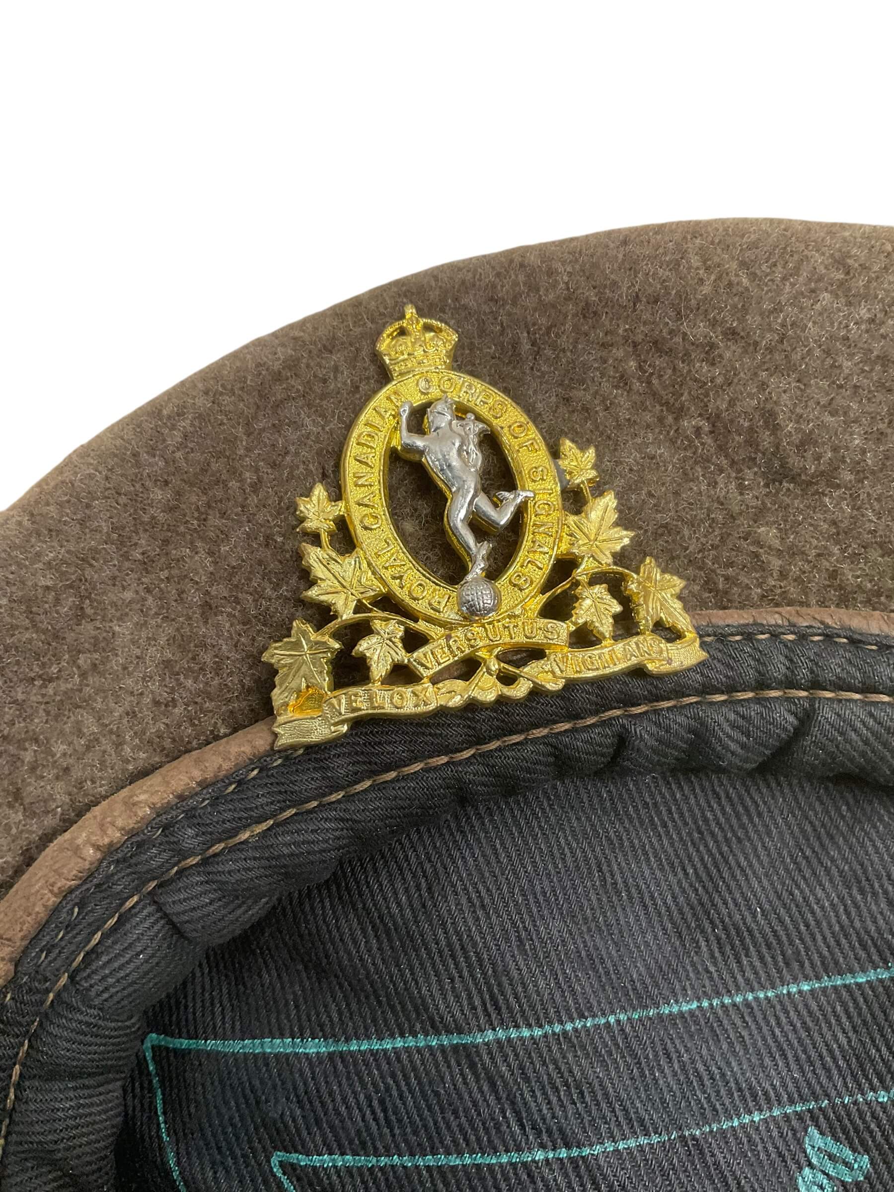 WW2 Canadian Khaki Beret Size 7 Dated 1945 WW2 Canadian Khaki Beret Size 7 Dated 1945