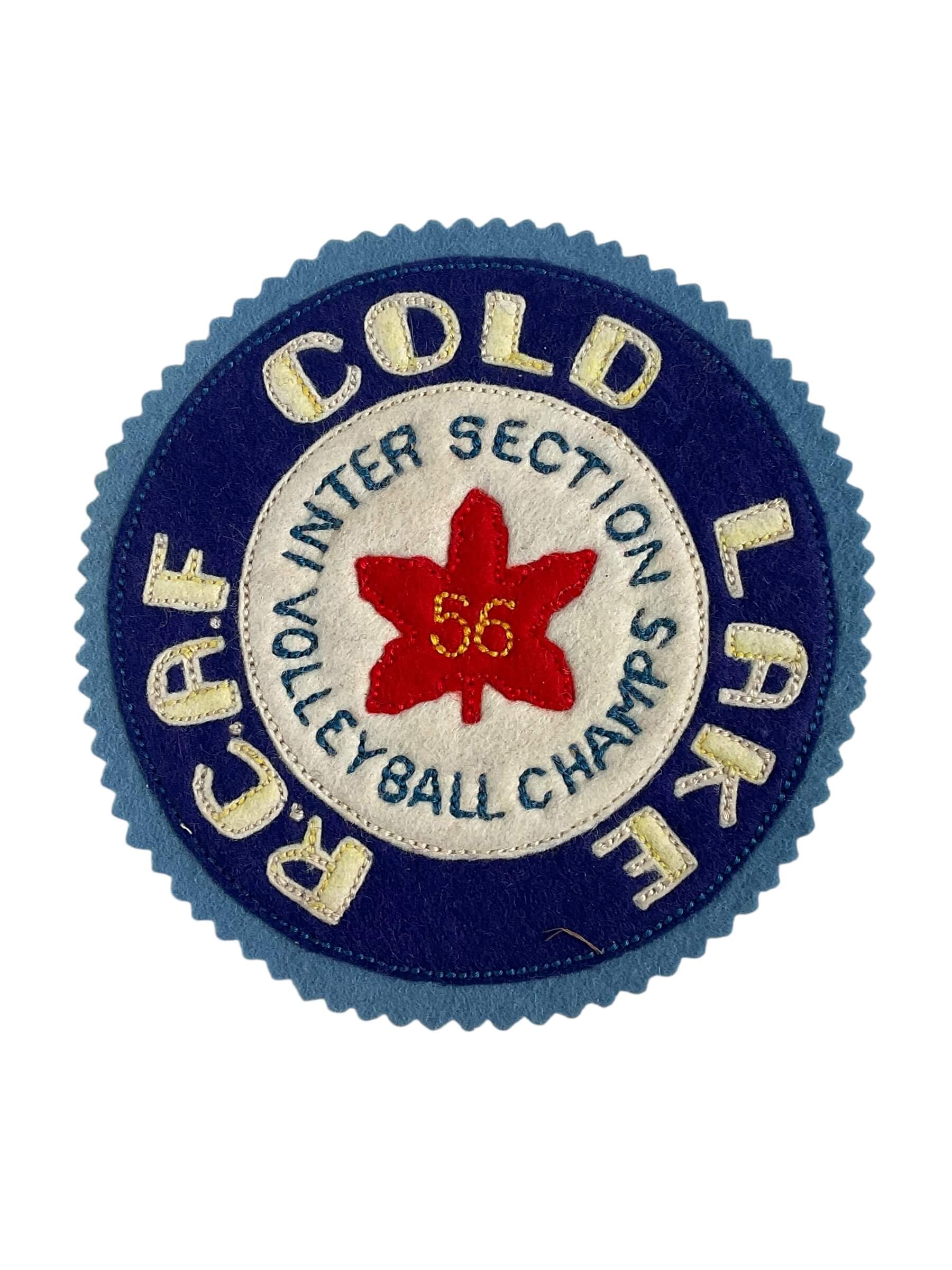 Canadian RCAF Cold Lake Inter Section Volleyball Champs 1956 Felt Jacket Patch Canadian RCAF Cold Lake Inter Section Volleyball Champs 1956 Felt Jacket Patch