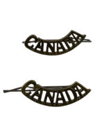 WW1 Canadian CEF CANADA Curved Shoulder Titles Insignia Pair