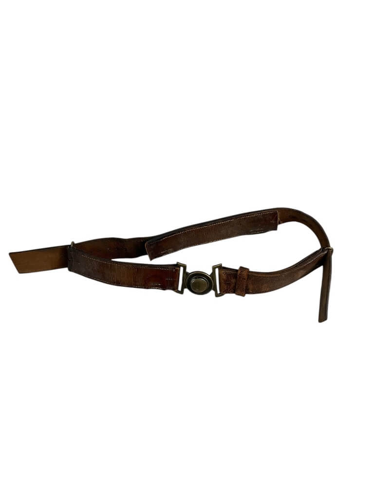 British Army Brown Leather Belt With Buckle British Army Brown Leather Belt With Buckle