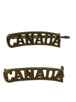 WW1 Canadian CEF CANADA Curved Shoulder Titles Insignia Pair 2