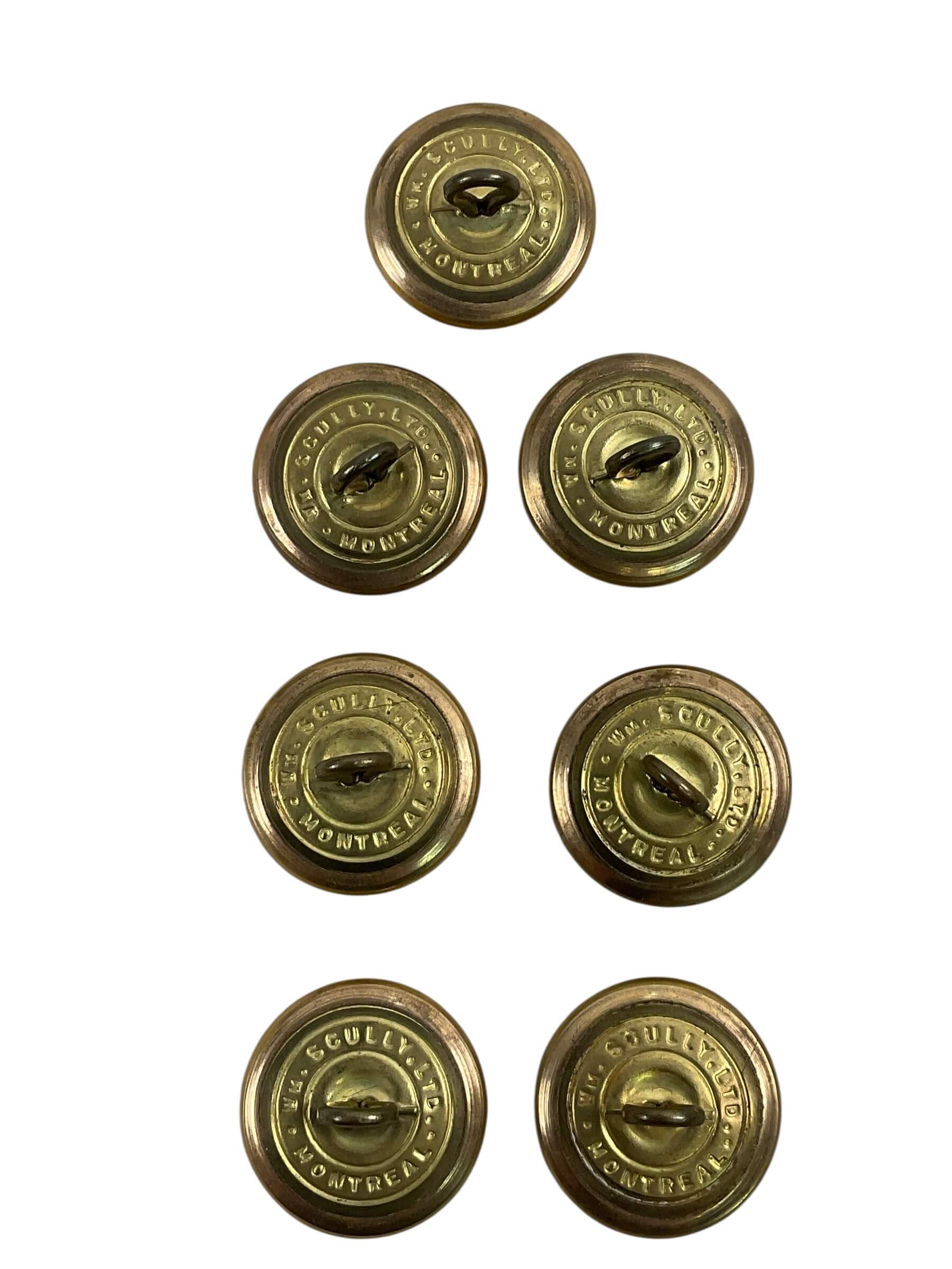 WW2 Canadian Regiment de Chateauguay Officers Large Size Buttons X 7 WW2 Canadian Regiment de Chateauguay Officers Large Size Buttons X 7