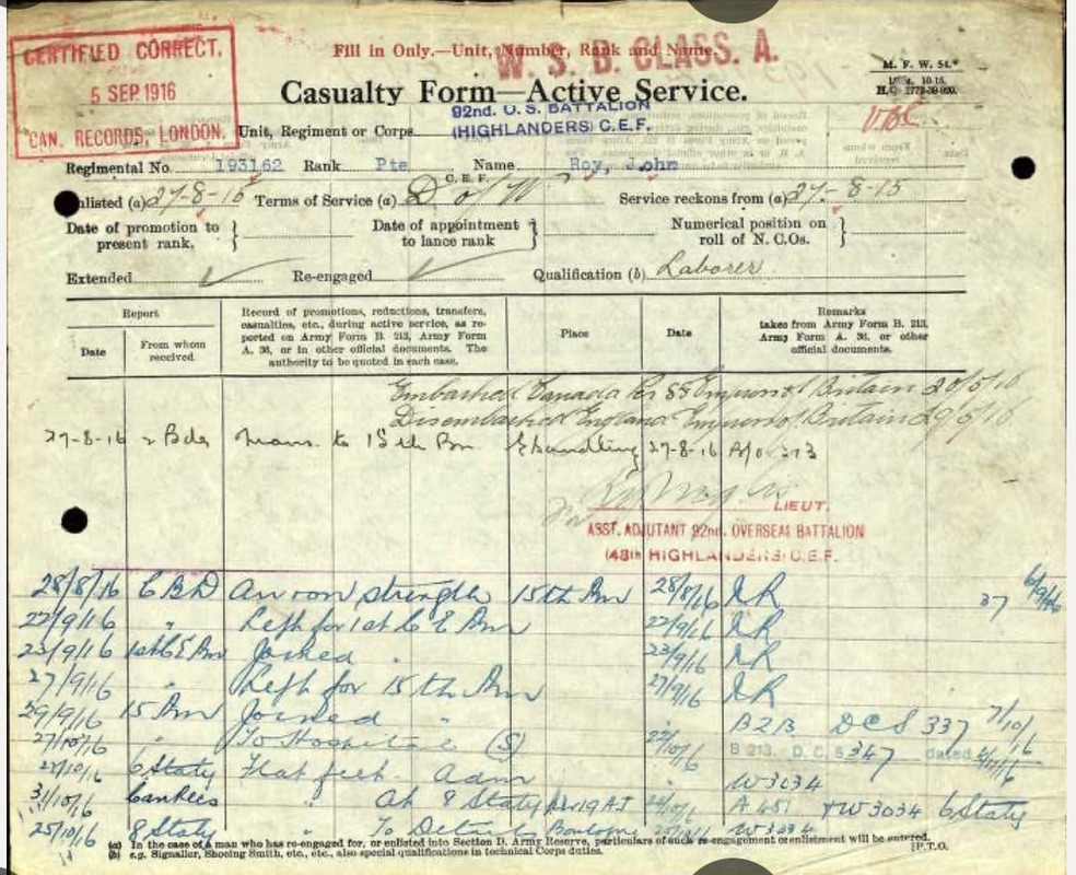 WW1 Canadian CEF 134th Battalion Kilt With Spats Named WW1 Canadian CEF 134th Battalion Kilt With Spats Named