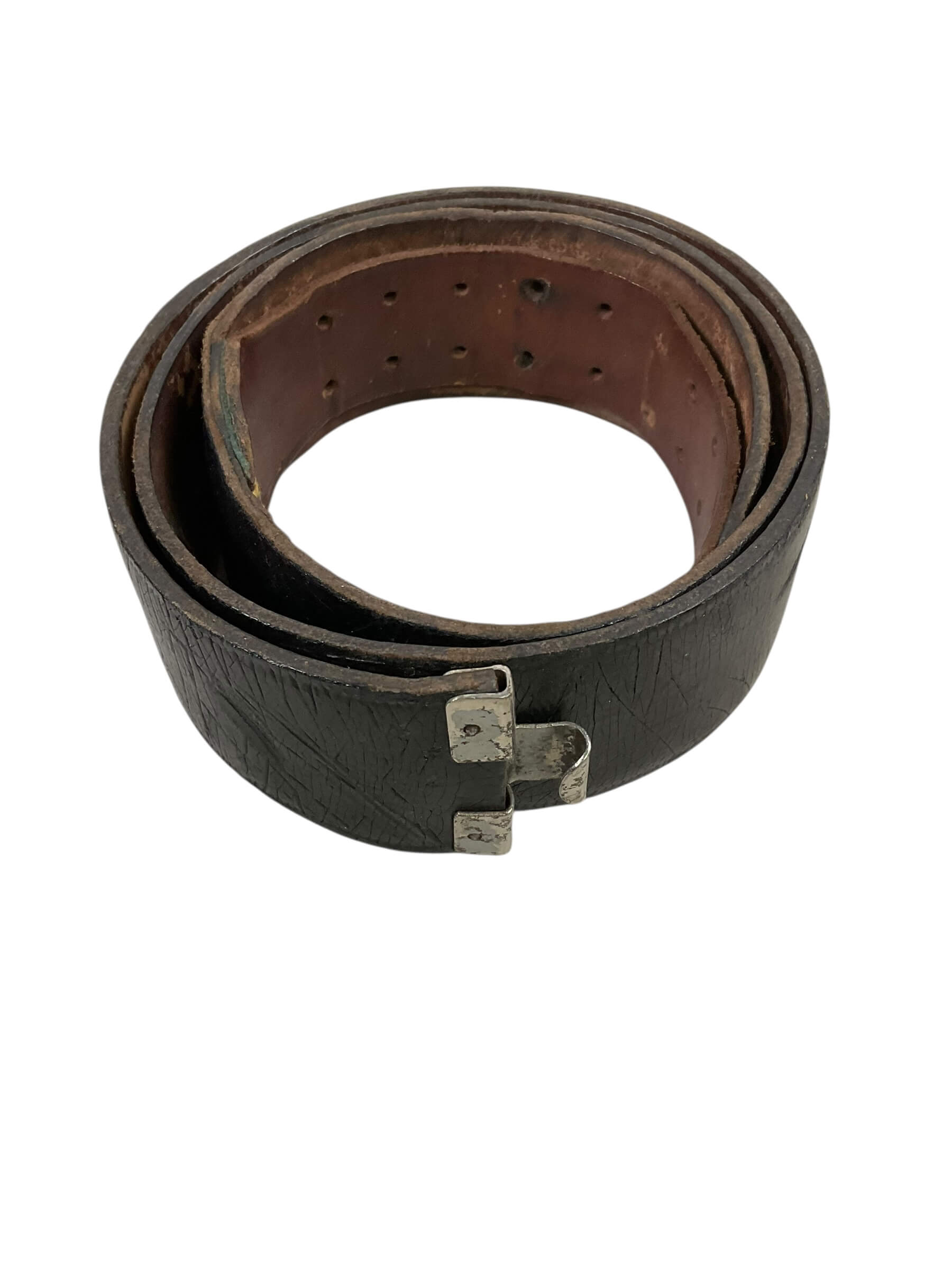 WW2 German Black Leather Equipment Belt Large Size 100cm WW2 German Black Leather Equipment Belt Large Size 100cm
