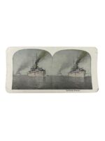 US USN Navy Battleship Missouri Stereograph Card