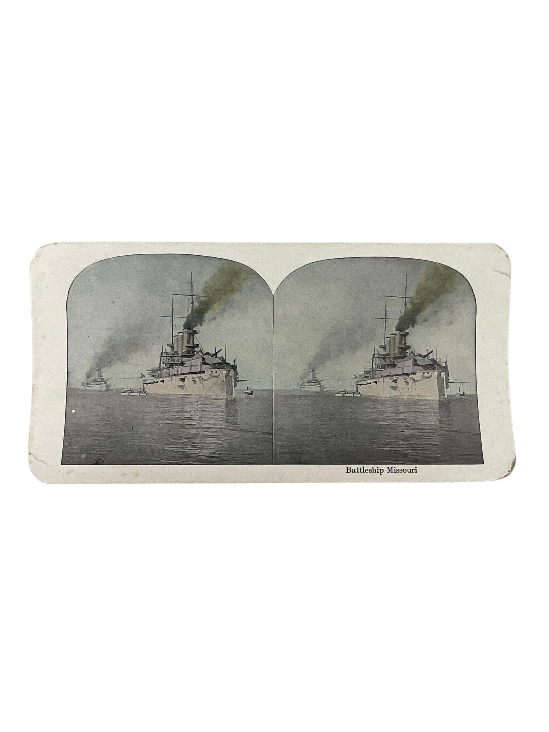 US USN Navy Battleship Missouri Stereograph Card US USN Navy Battleship Missouri Stereograph Card