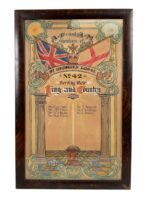 WW2 Canadian Masonic St. George's Lodge Honour Roll Framed 29" X 19"