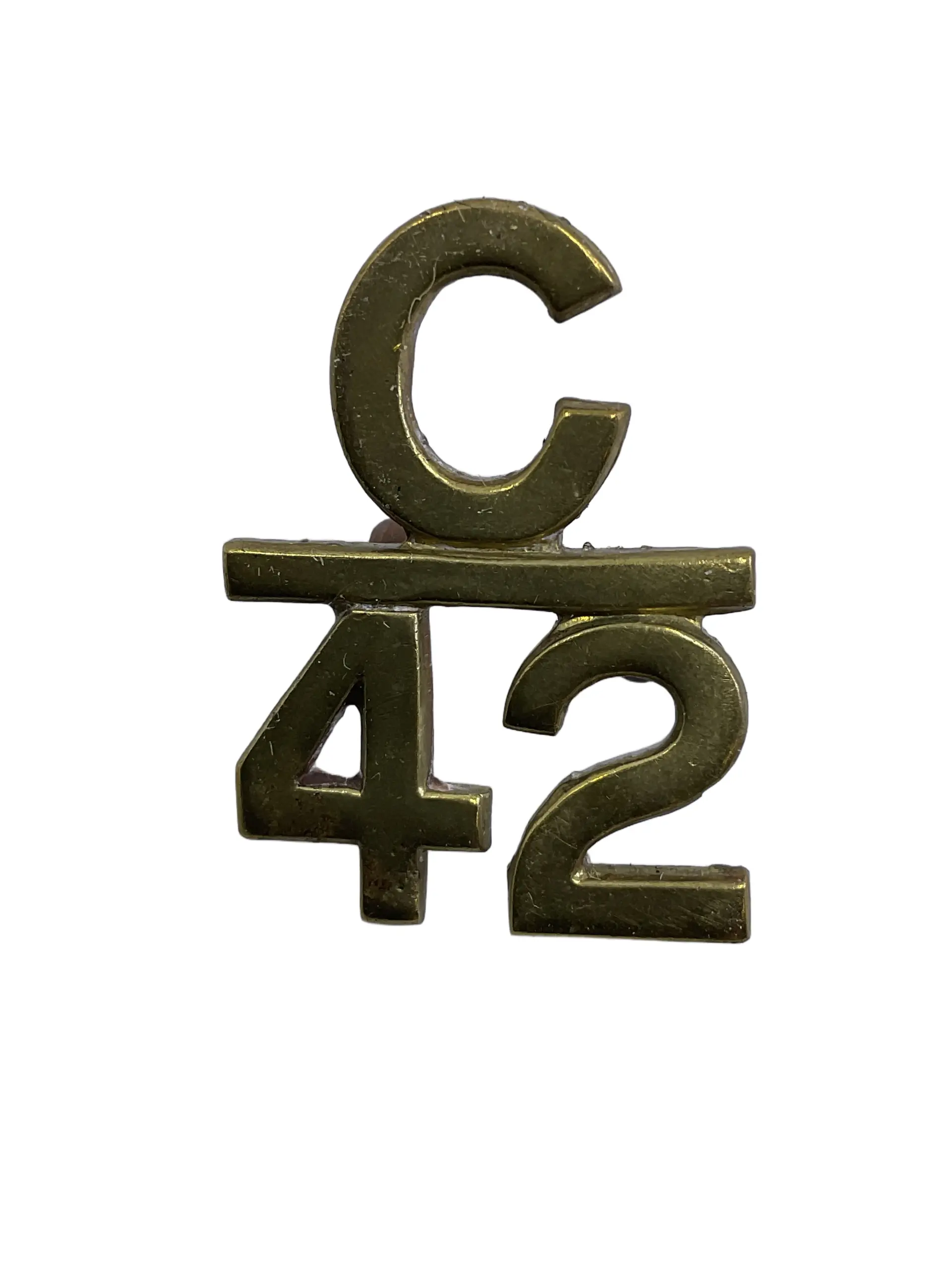 WW1 Canadian CEF 42nd Battalion C Bar 42 Collar Insignia Single WW1 Canadian CEF 42nd Battalion C Bar 42 Collar Insignia Single
