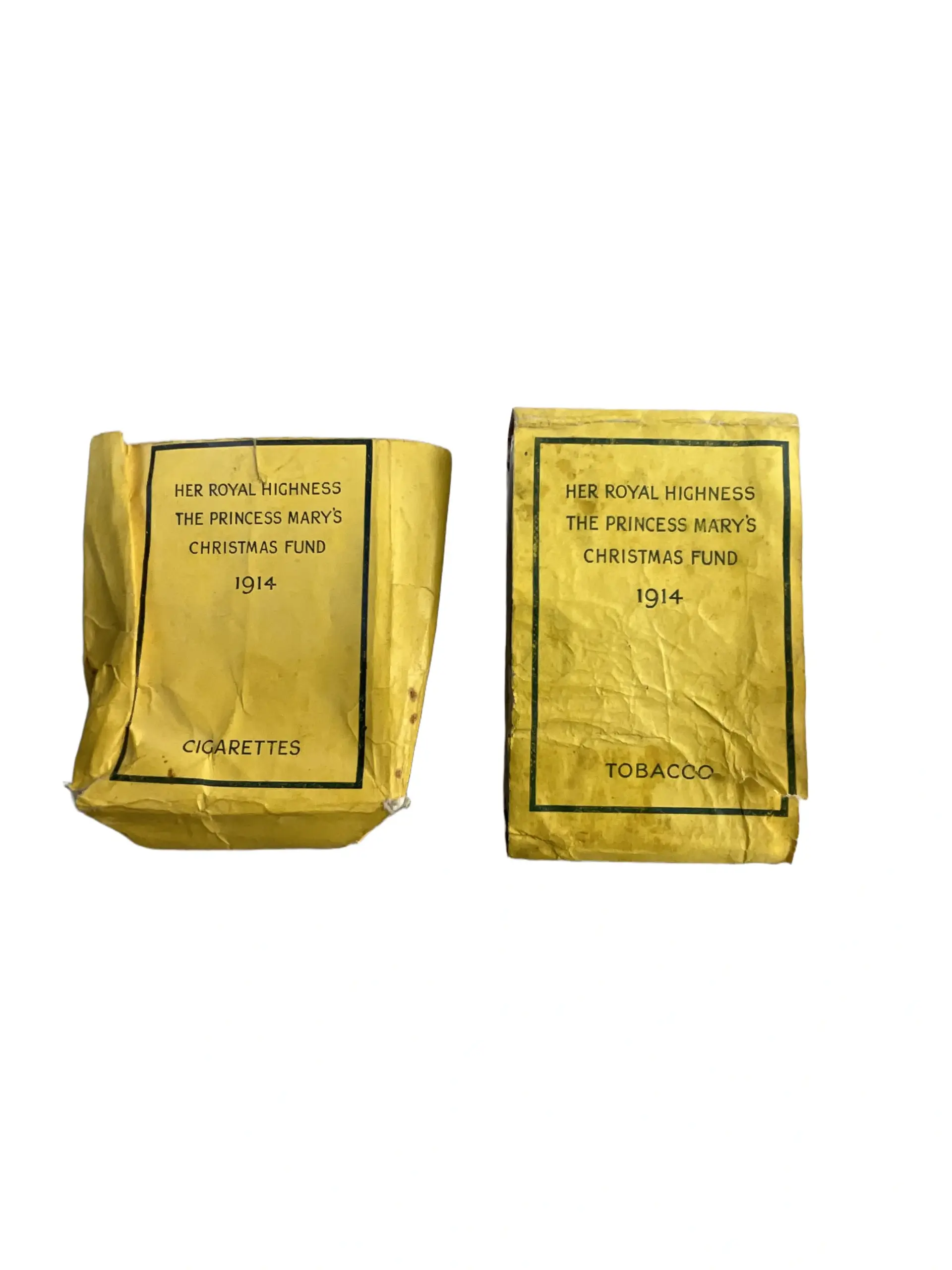 WW1 British BEF Princess Mary Tin With Paper Packages Only WW1 British BEF Princess Mary Tin With Paper Packages Only