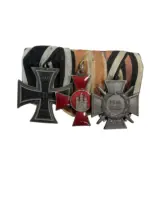 WW1 Imperial German Medal Group Trio With Hamburg Cross and EK2 Iron Cross