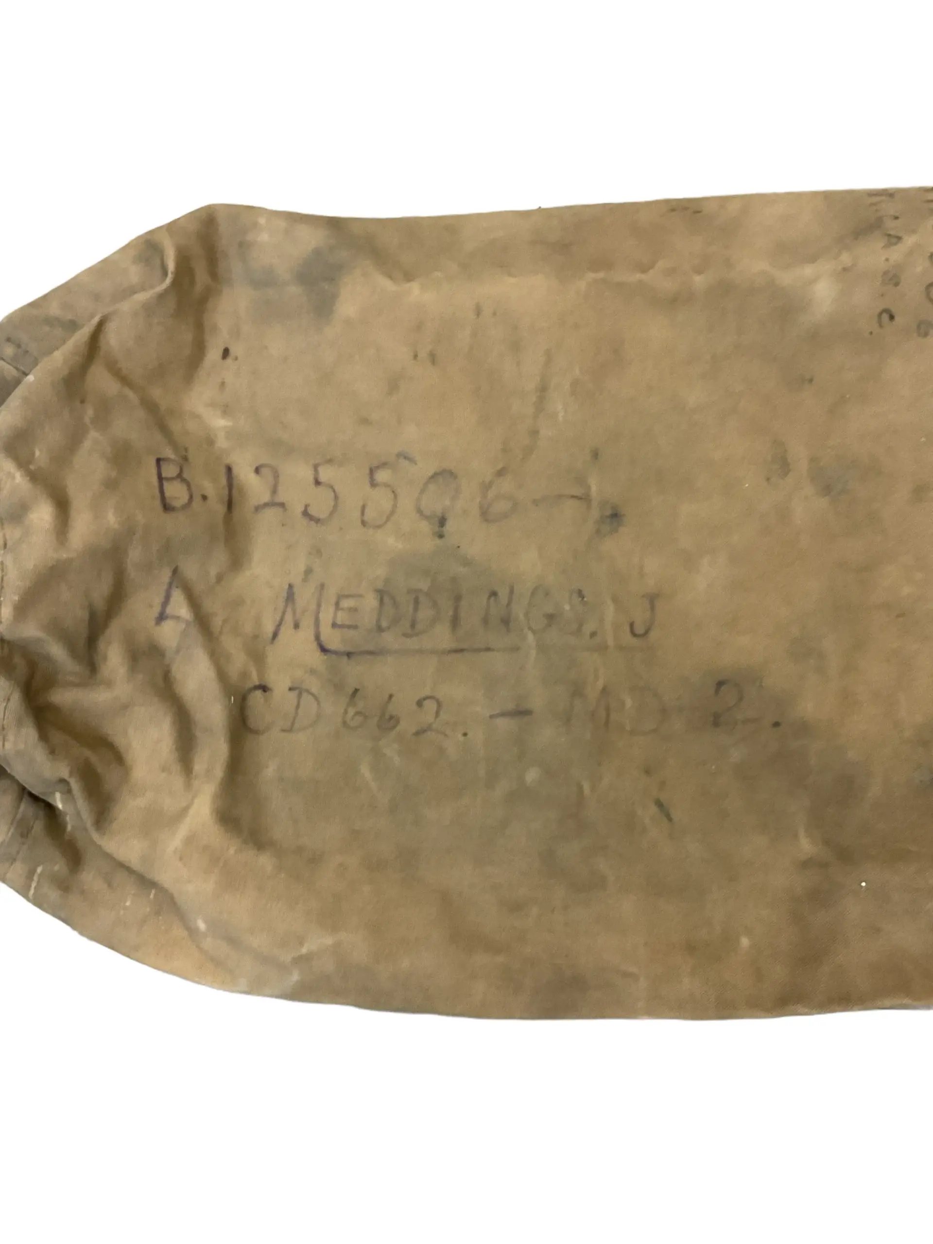 WW2 Canadian RCASC Named Khaki Duffle Bag 29" X 14" WW2 Canadian RCASC Named Khaki Duffle Bag 29" X 14"