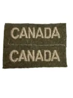 WW2 Canadian CANADA Uncut Shoulder Titles Insignia Pair