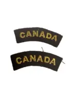 WW2 Canadian Women's Army Corps CWAC CANADA Shoulder Titles Insignia Pair