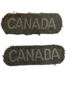 WW2 Canadian Army CANADA Shoulder Titles Insignia Pair