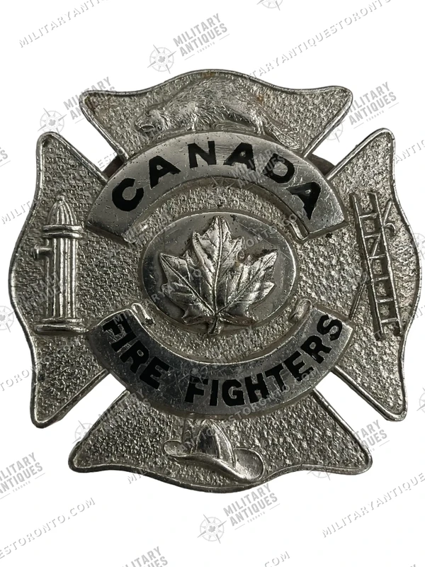 Canada Fire Hat WW2 Canadian Canada Fire Fighters Cap Badge Marked Scully Montreal ...