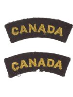 WW2 Canadian Women's Army Corps CWAC Shoulder Titles Insignia Pair
