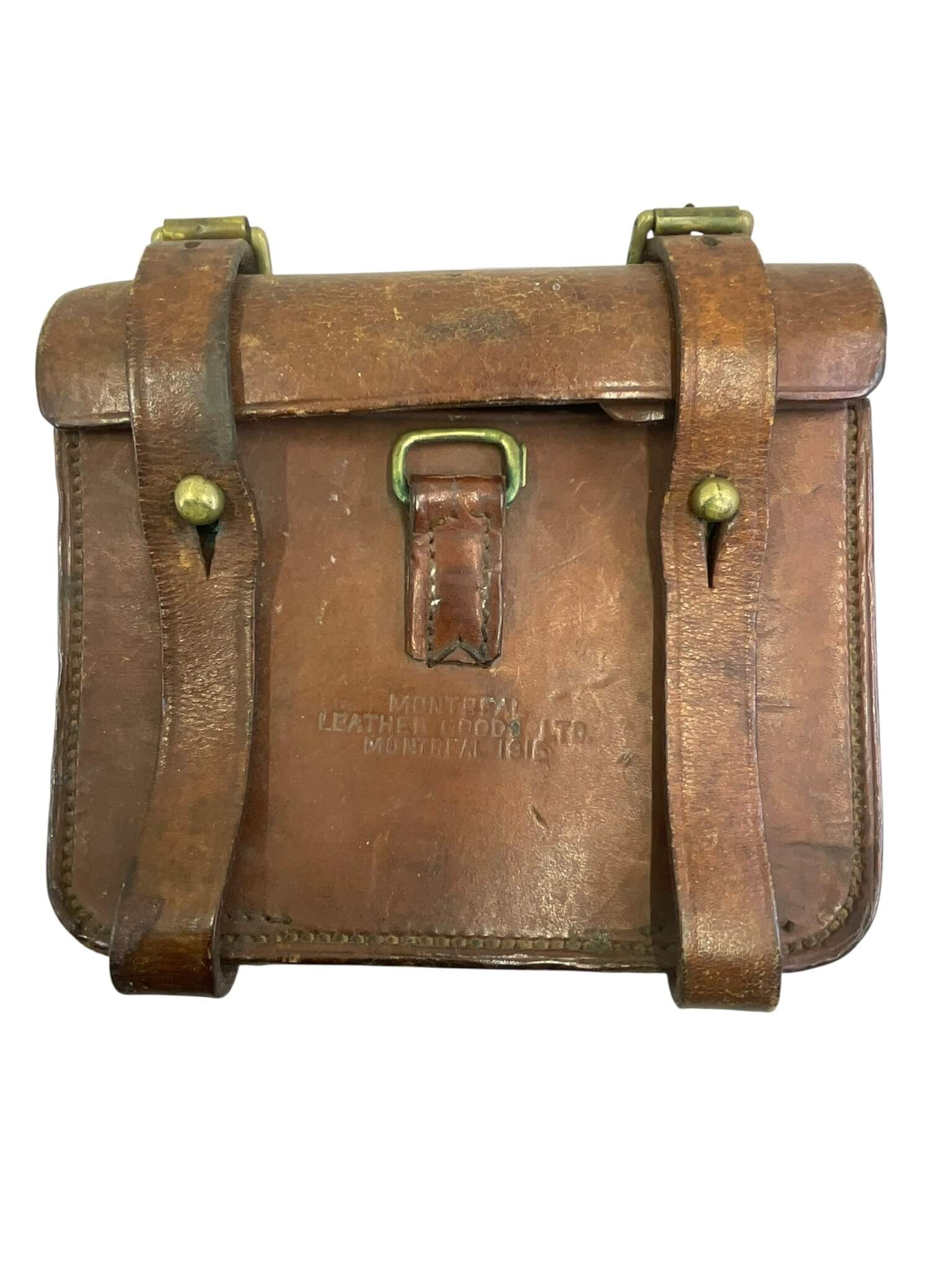 WW1 Canadian CEF 16 Pattern Leather Pouch Dated 1915 WW1 Canadian CEF 16 Pattern Leather Pouch Dated 1915