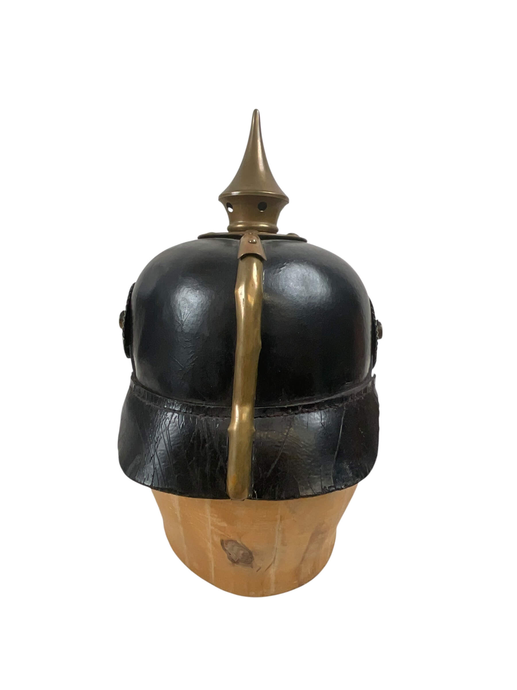WW1 Imperial German Prussian Spiked Helmet Pickelhaube With Replaced Chin Strap Dated 1914 WW1 Imperial German Prussian Spiked Helmet Pickelhaube With Replaced Chin Strap Dated 1914