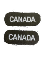 WW2 Canadian Army CANADA Shoulder Titles Insignia Pair British Made