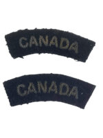 WW2 Canadian RCN Navy Officer's Bullion Wire CANADA Shoulder Titles Insignia Pair