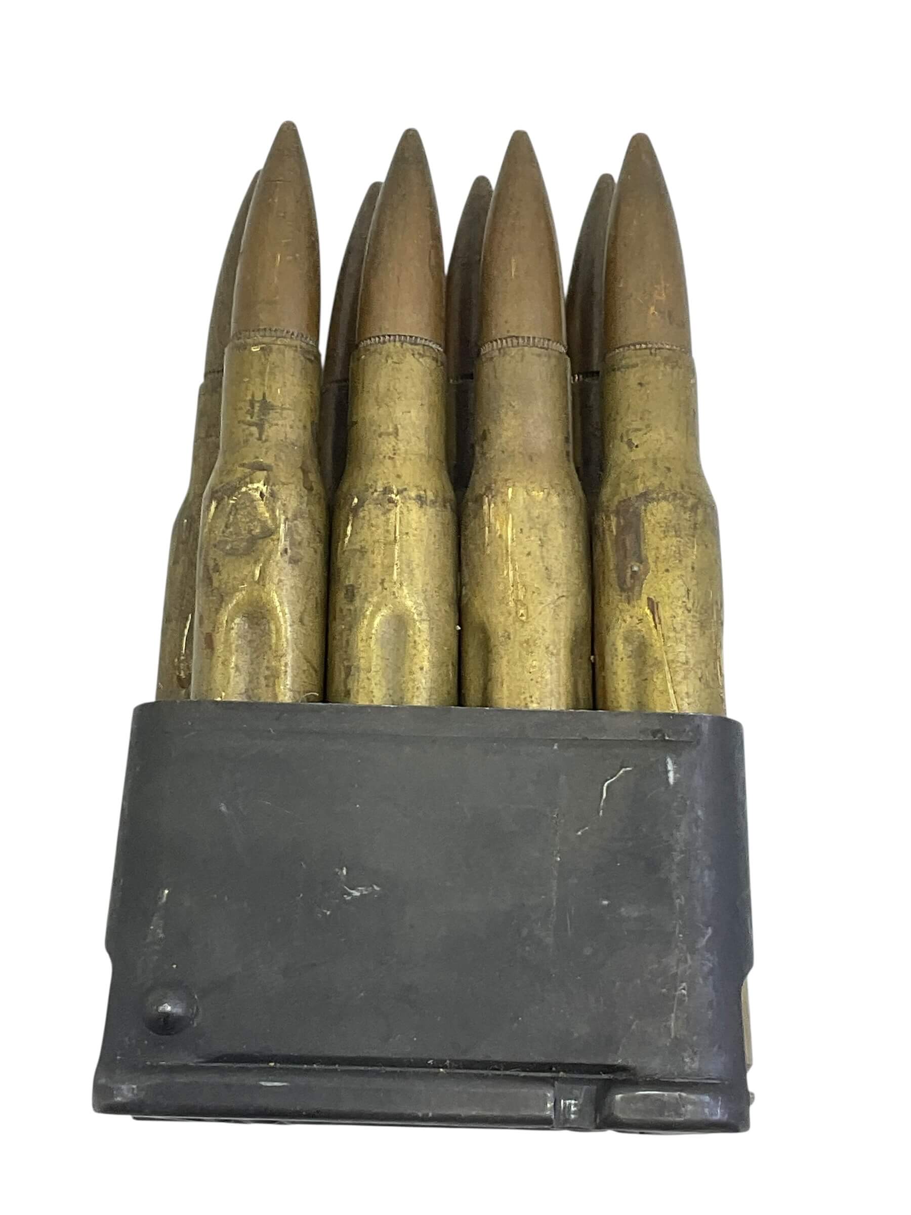 WW2 US M1 Garand 8 Round Clip and Springfield Dummy Rounds INERT WW2 US M1 Garand 8 Round Clip and Springfield Dummy Rounds INERT