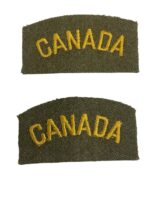 WW2 Canadian Women's Army Corps CWAC CANADA Shoulder Titles Insignia Pair