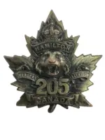 WW1 Canadian CEF 205th Battalion Cap Badge