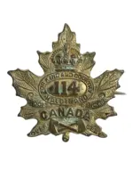 WW1 Canadian CEF 114th Battalion Collar Insignia Single WW1 Canadian CEF 114th Battalion Collar Insignia Single