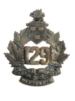 WW1 Canadian CEF 129th Battalion Cap Badge