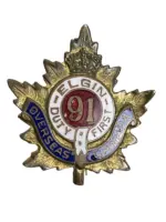 WW1 Canadian CEF 91st Battalion Sweetheart Lapel Pin