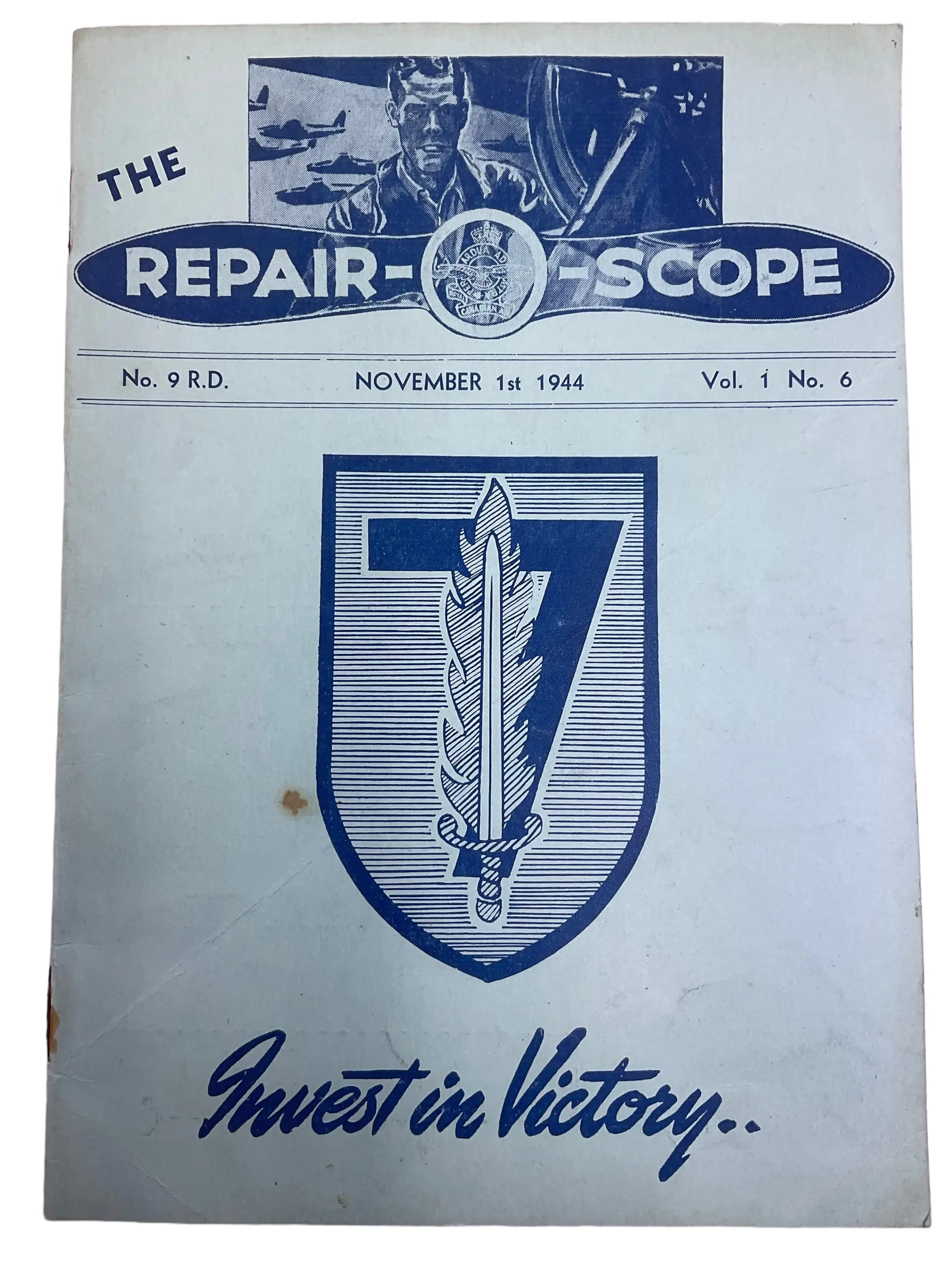 WW2 Canadian RCAF No 9 Repair Depot Booklet Dated November 1st 1944 WW2 Canadian RCAF No 9 Repair Depot Booklet Dated November 1st 1944