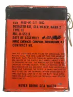 US USN USMC Pilot Survival Kit Desalter Sea Water Mk2 Type 2 Dated 1972