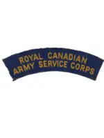 WW2 Royal Canadian Army Service Corps Canvas Shoulder Title Insignia Single