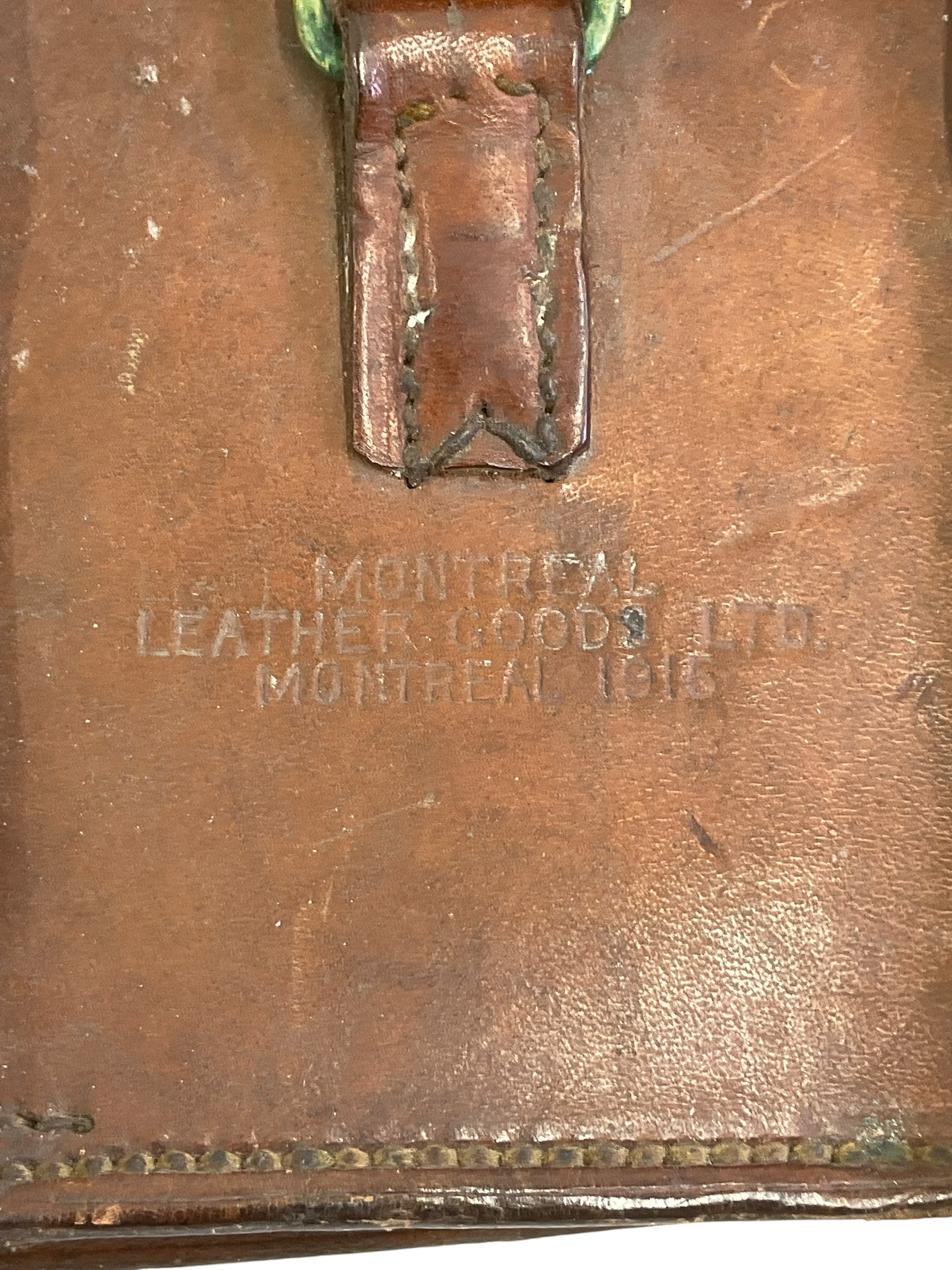 WW1 Canadian CEF 16 Pattern Leather Pouch Dated 1915 WW1 Canadian CEF 16 Pattern Leather Pouch Dated 1915