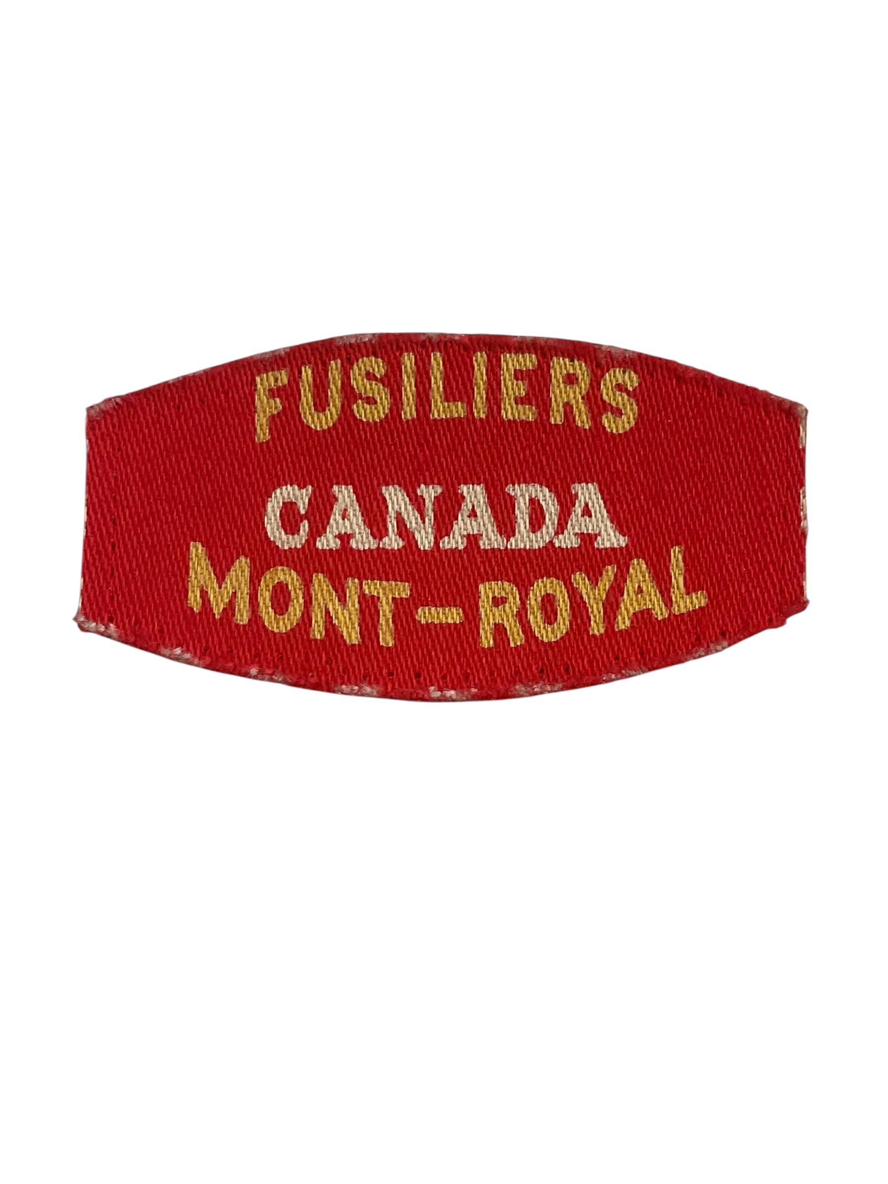WW2 Canadian Fusiliers Mont-Royal Canvas Shoulder Title Insignia Single WW2 Canadian Fusiliers Mont-Royal Canvas Shoulder Title Insignia Single