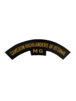 WW2 Canadian Cameron Highlanders of Ottawa MG Canvas Shoulder Title Insignia Single