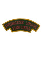 WW2 Canadian Princess Louise Fusiliers Canvas Shoulder Title Insignia Single