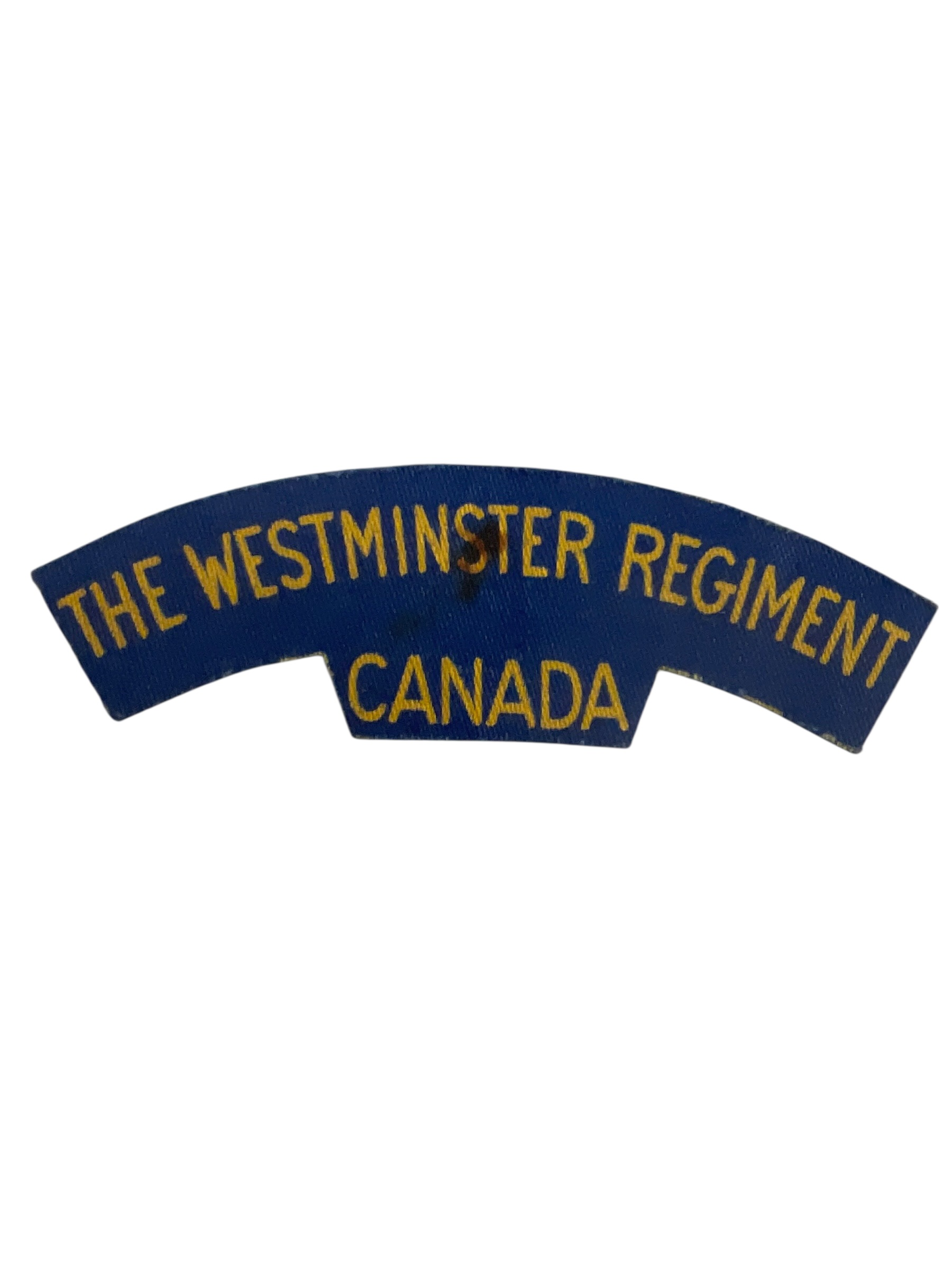 WW2 Canadian The Westminster Regiment Canvas Shoulder Title Insignia Single WW2 Canadian The Westminster Regiment Canvas Shoulder Title Insignia Single