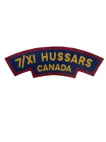 WW2 Canadian 7/11th Hussars Canvas Shoulder Title Insignia Single