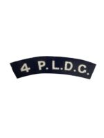 WW2 Canadian 4th Princess Louise Dragoon Guards 4 P.L.D.G Canvas Shoulder Title Insignia Single